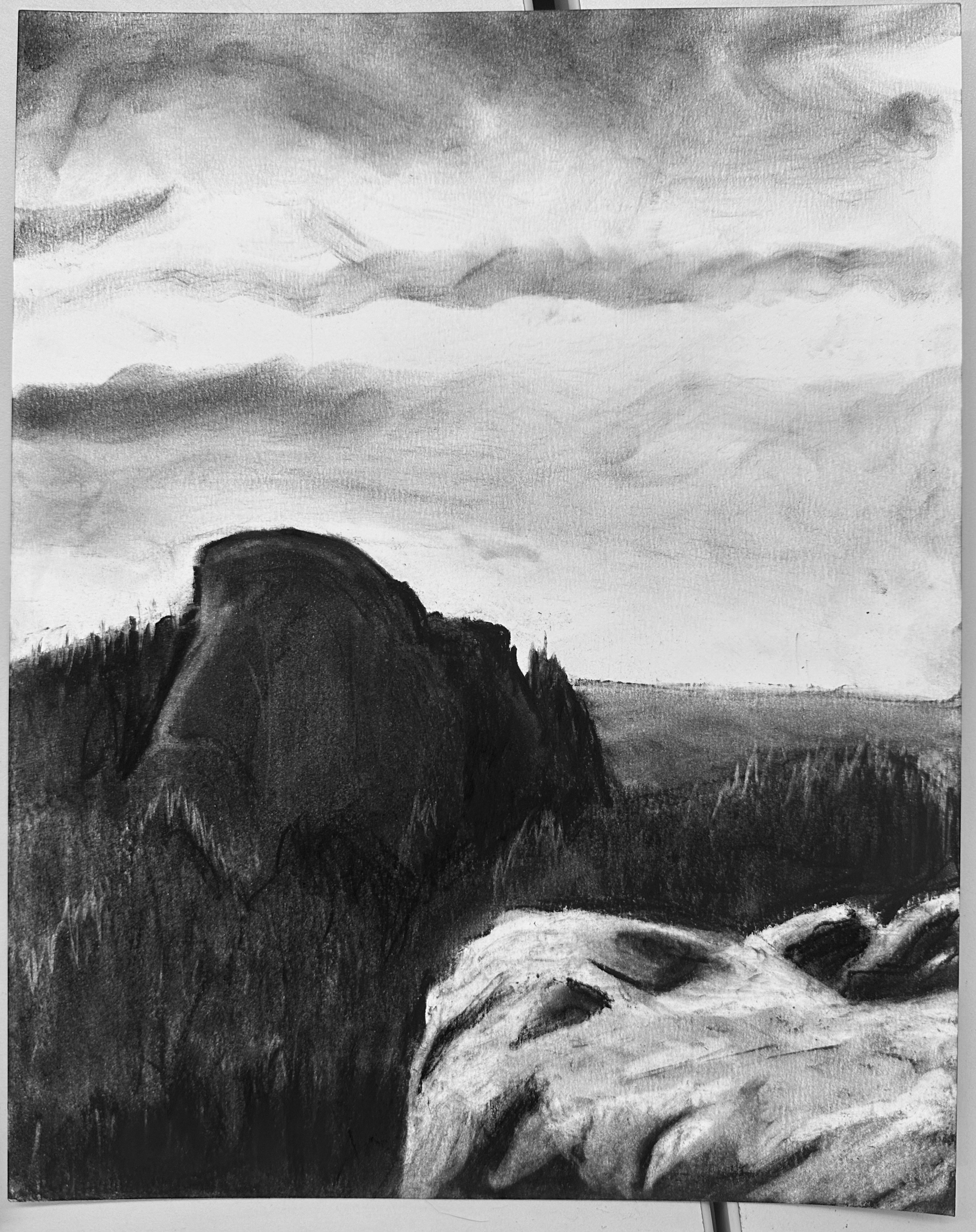 Untitled - 30 minute photo study w/ charcoal. [8.5 x 11 in.]