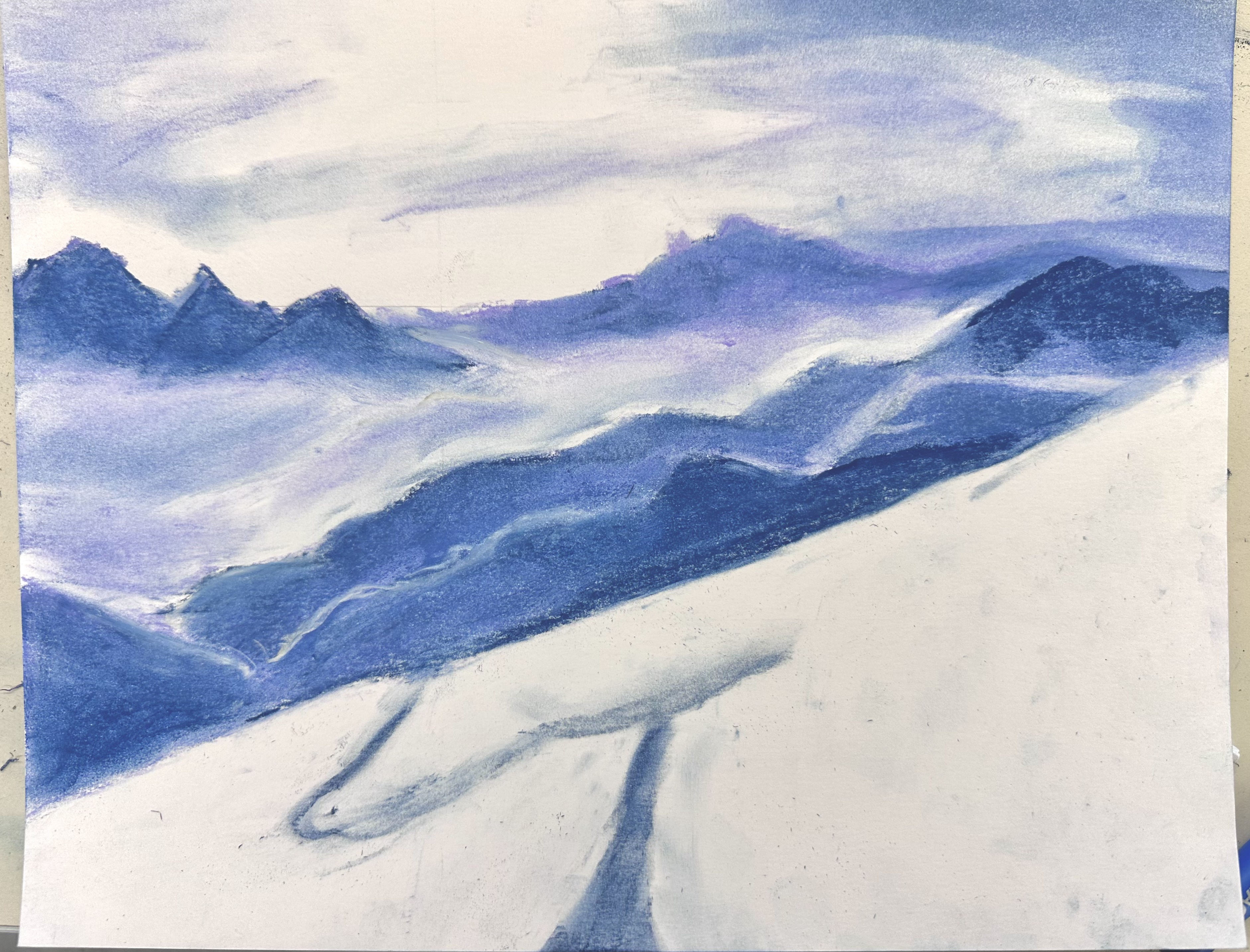 Untitled - 30 minute photo study w/ oil pastel. [11 x 8.5 in.]