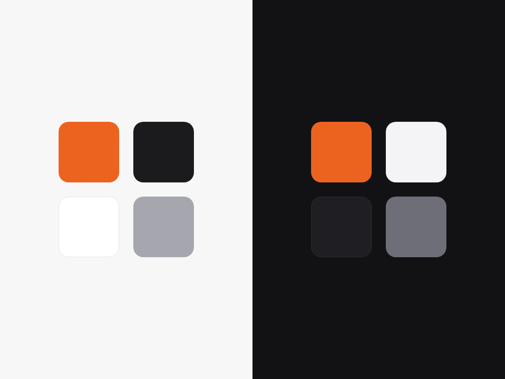 The core solid color palette adapting to light and dark themes.