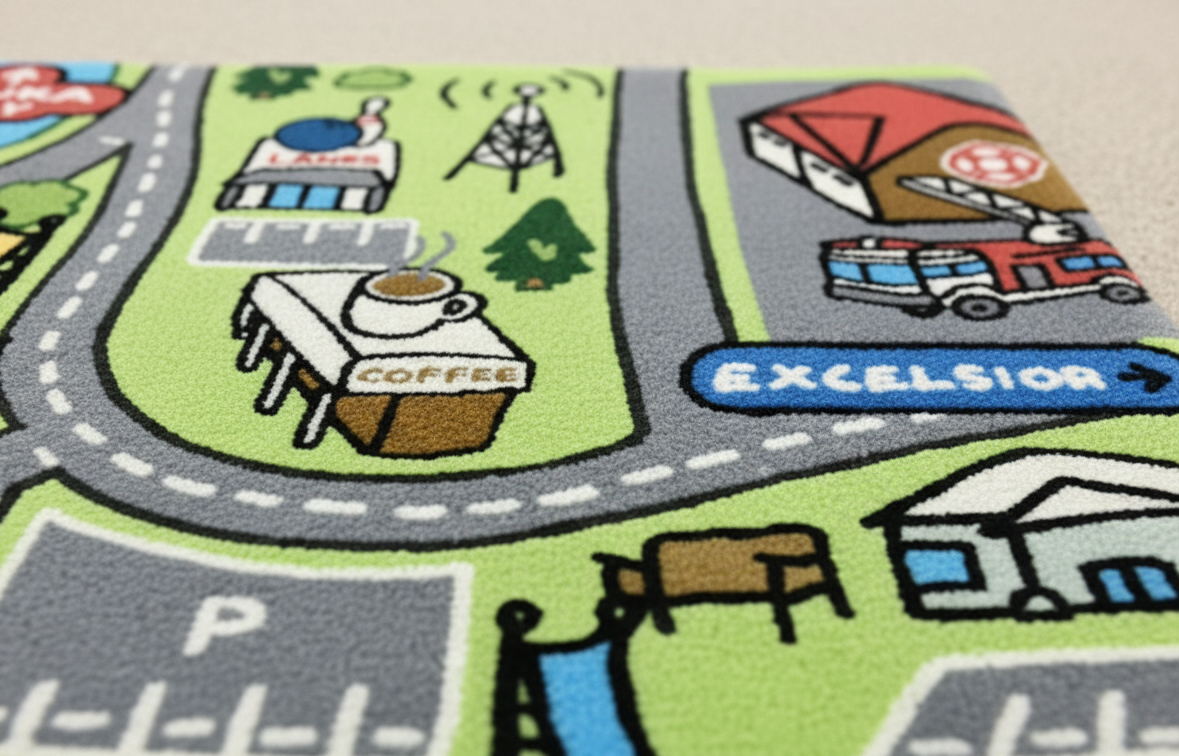 2nd view of the rug at eye-level.