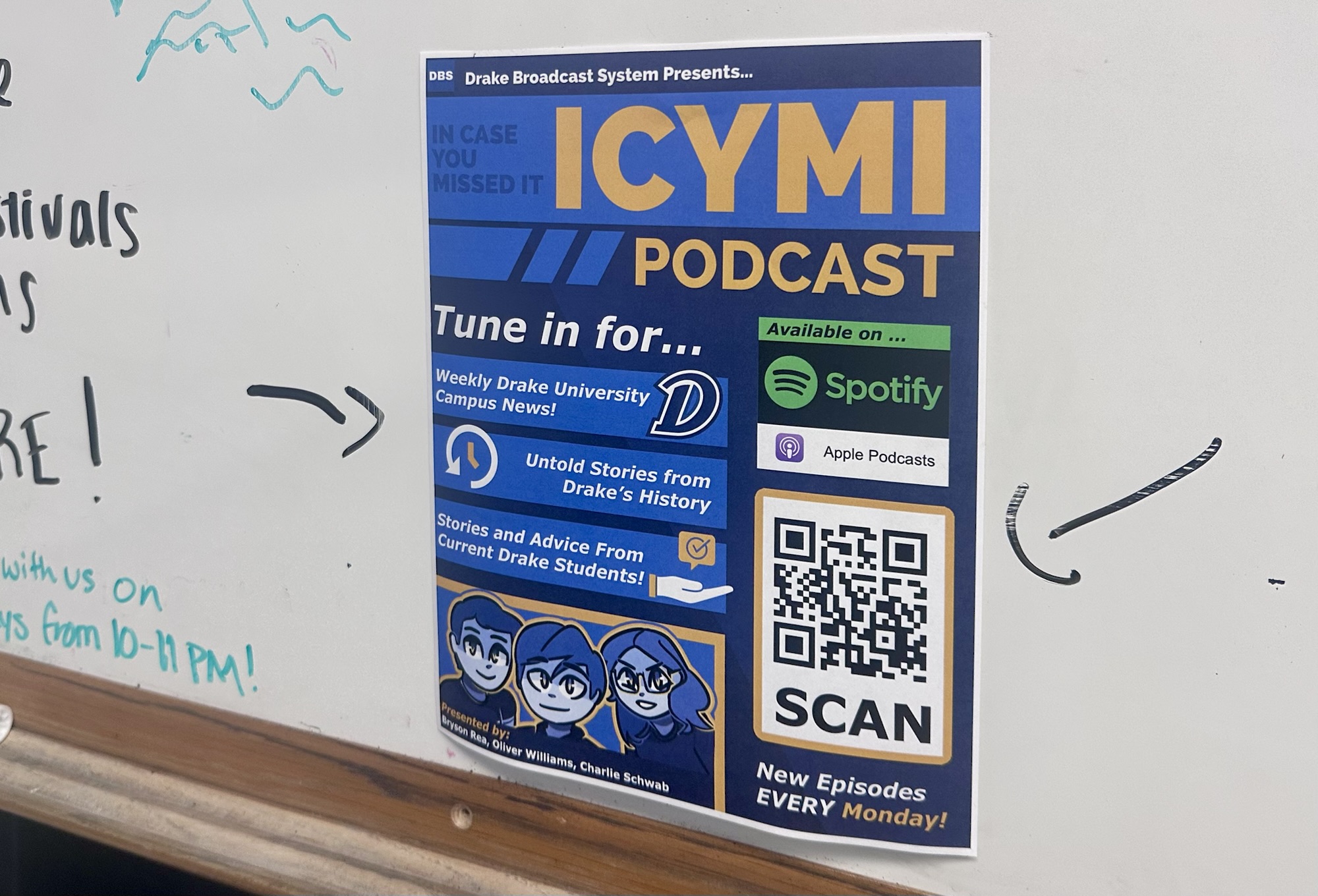 'Generic' poster displayed on campus whiteboard.