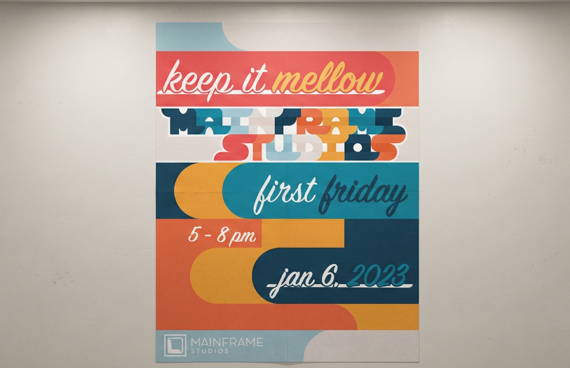 The final poster design displayed in the Anderson Gallery.