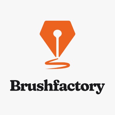 The Brushfactory lockup in its light mode variant