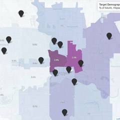 Pantry visitor density map of the Des Moines metro